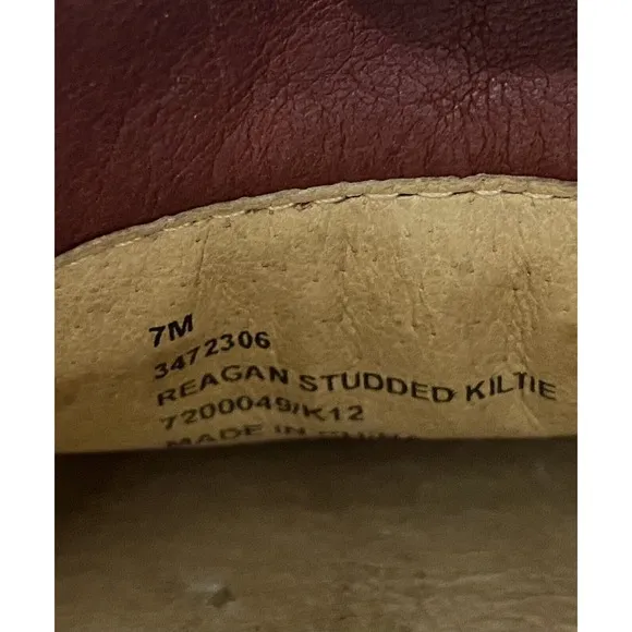 Frye reagan studded kiltie loafer moccasin burnt red sz. 7