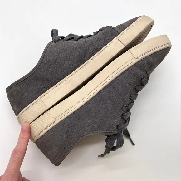 FRYE Shoes Womens 9 Gray Ivy Low Lace Sneaker Textured Nubuck Leather Comfort