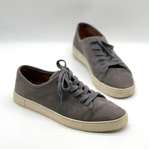 FRYE Shoes Womens 9 Gray Ivy Low Lace Sneaker Textured Nubuck Leather Comfort