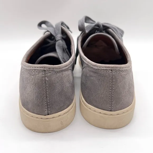 FRYE Shoes Womens 9 Gray Ivy Low Lace Sneaker Textured Nubuck Leather Comfort