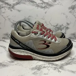 G Defy Gravity Defyer Mighty Walk Shoes Mens 8 Gray Mesh Red Athletic Sneaker