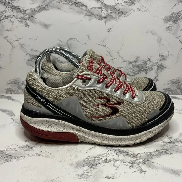 G Defy Gravity Defyer Mighty Walk Shoes Mens 8 Gray Mesh Red Athletic Sneaker