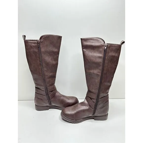 G.C Shoes Aston Brown Riding Boots With Buckle Detail Size 6.5 New