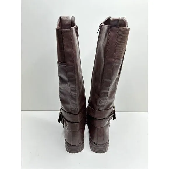 G.C Shoes Aston Brown Riding Boots With Buckle Detail Size 6.5 New