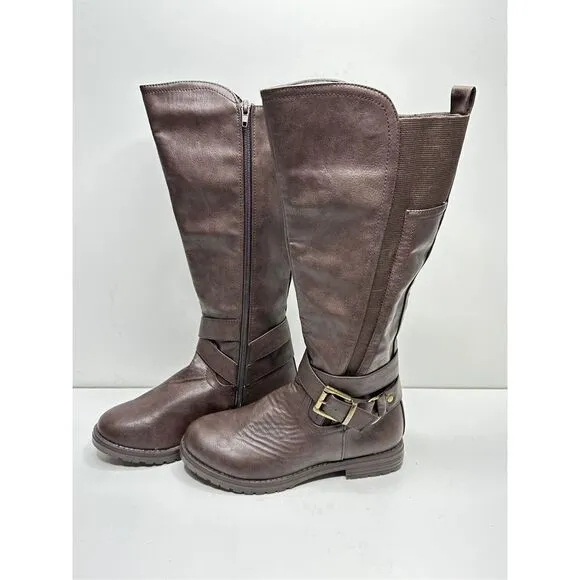 G.C Shoes Aston Brown Riding Boots With Buckle Detail Size 6.5 New