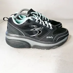 Gdefy gravity defyer shoes walking sneakers black teal women’s size 10