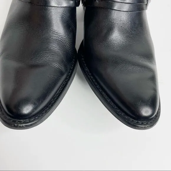 GIANNI BINI Leather Black Heeled Slides Size 8.5