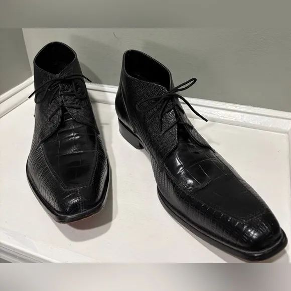 Giorgio Brutini Men's Black Leather Oxford Dress Boot-size 15M