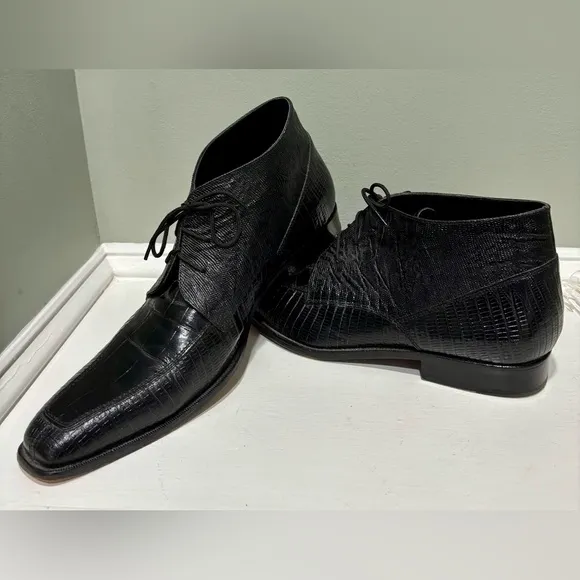 Giorgio Brutini Men's Black Leather Oxford Dress Boot-size 15M