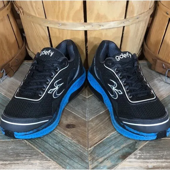 Gravity Defyer G-Defy Mighty Walk Black Blue Comfort Walking Shoes Mens Size 9.5