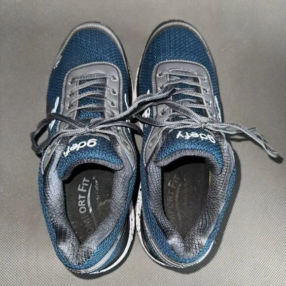 Gravity Defyer gdefy Blue Gray Mesh Athletic Walking Shoes Men's US Size 10