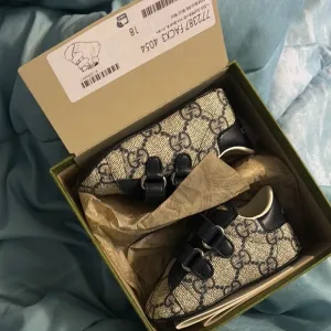 Gucci Baby Walker Shoes Blue Cream
