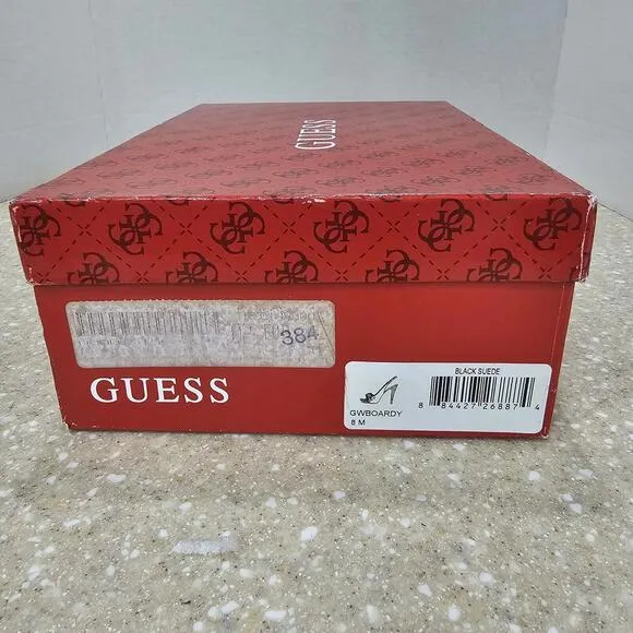 Guess GWBoardy Black Suede Heels/Shoes Women's Size 8 NIB
