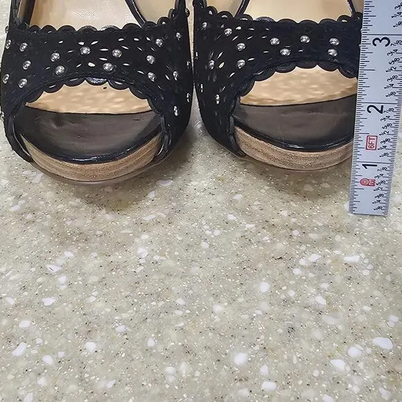 Guess GWBoardy Black Suede Heels/Shoes Women's Size 8 NIB