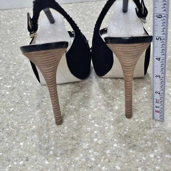 Guess GWBoardy Black Suede Heels/Shoes Women's Size 8 NIB