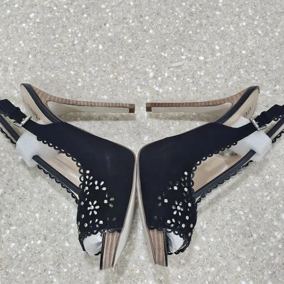 Guess GWBoardy Black Suede Heels/Shoes Women's Size 8 NIB