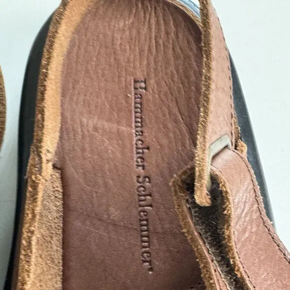 Hammacher Schlemmer Gentlemens Walk On Air Strap Sandals Camel Brown 12