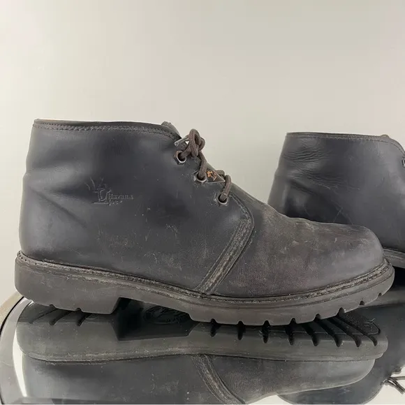 HAVANA JOE Men’s Dark Brown Leather Mr. Panama Jack Waxy Waterproof Ankle Boots