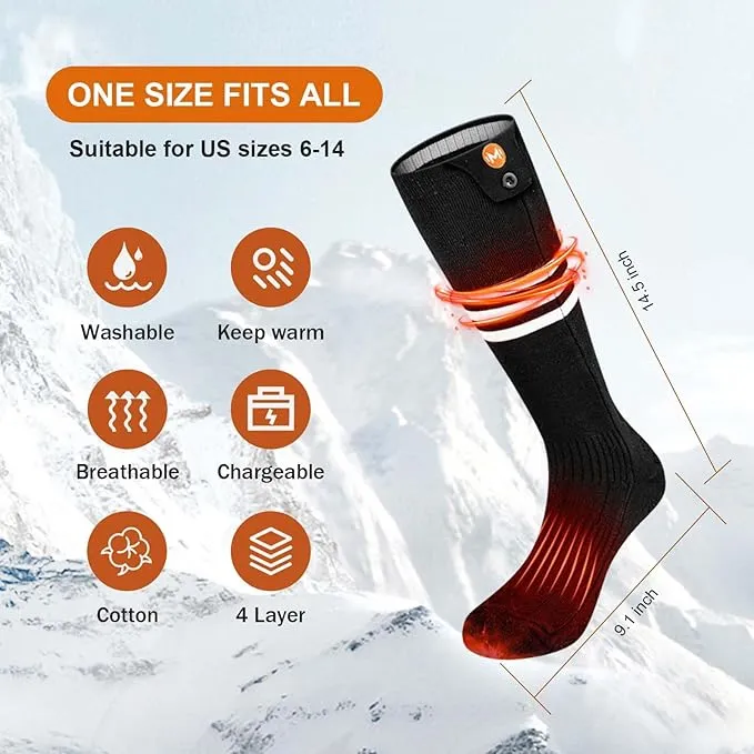 Heated Socks for Men Women, MewaMaA APP Control Battery Heated Socks Rechargeable Washable, Electric Socks Foot Warmer for Hiking Biking Camping Skiing Hunting Outdoor Work, Heating Socks Warm Socks