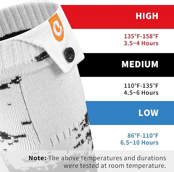Heated Socks for Men Women - OIGOGOI 5000mAh Rechargeable Electric Heated Socks Foot Warmers 3 Heating Settings with APP Remote Control for Skiing Hiking Camping Running Fishing