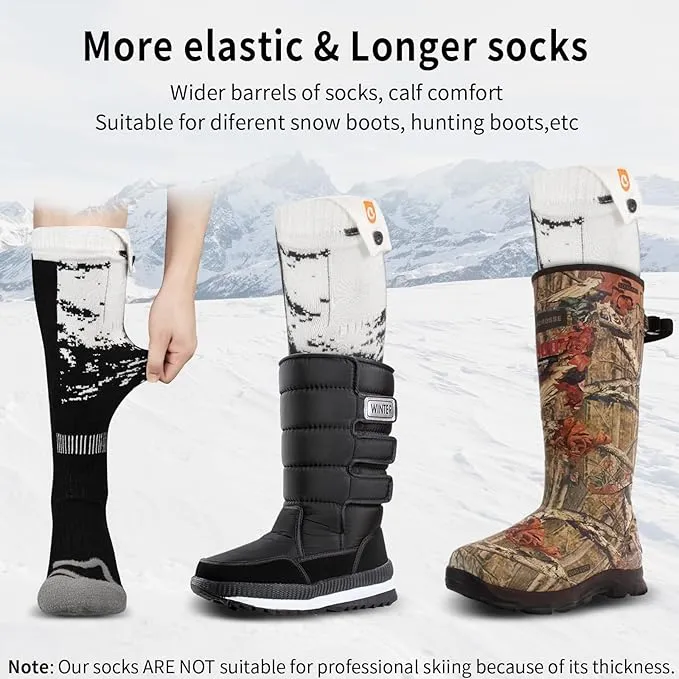 Heated Socks for Men Women - OIGOGOI 5000mAh Rechargeable Electric Heated Socks Foot Warmers 3 Heating Settings with APP Remote Control for Skiing Hiking Camping Running Fishing