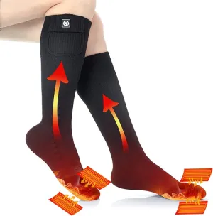 Heated Socks for Men Women, SAVIOR HEAT Electric Rechargeable Battery Thick Long Ski Socks for Winter Cold Weather Hunting Hiking Camping Skating Motorcycle Cycling Fishing