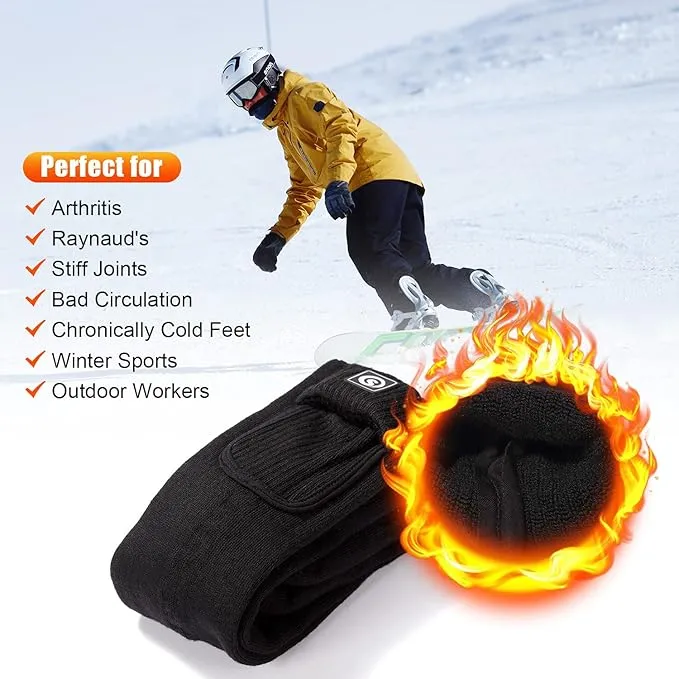 Heated Socks for Men Women, SAVIOR HEAT Electric Rechargeable Battery Thick Long Ski Socks for Winter Cold Weather Hunting Hiking Camping Skating Motorcycle Cycling Fishing