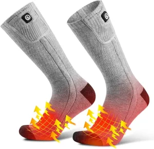 Heated Socks for Men Women, SAVIOR HEAT Electric Rechargeable Battery Thick Long Ski Socks for Winter Cold Weather Hunting Hiking Camping Skating Motorcycle Cycling Fishing