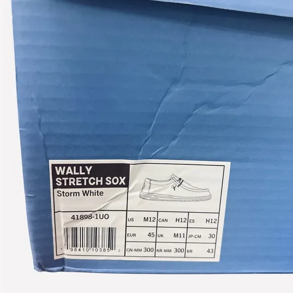 Hey Dude Wally Sox Storm White Mens Comfort Casual Shoes Size 12