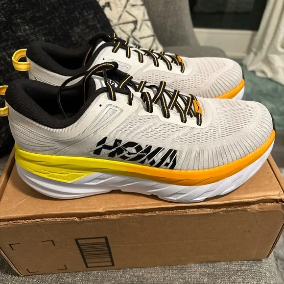 Hoka Men's Running Shoes - White and Yellow