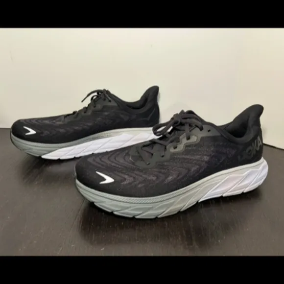 Hoka One One Arahi 6 Running Shoes Sneaker Black/White/Grey Mens Size 12.5D