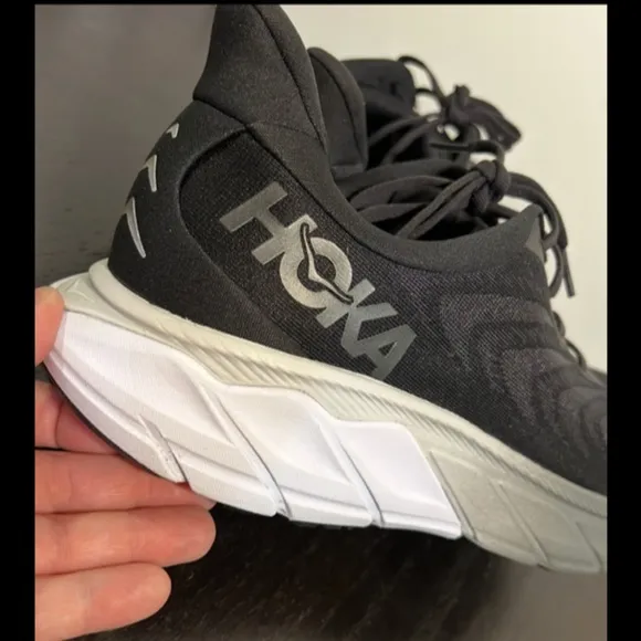 Hoka One One Arahi 6 Running Shoes Sneaker Black/White/Grey Mens Size 12.5D