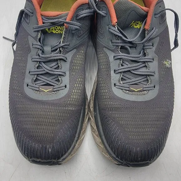 Hoka One One Bondi 7 Mens 10.5 Gray Orange Athletic Shoes Running Walking