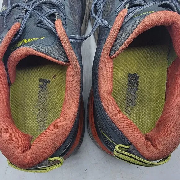 Hoka One One Bondi 7 Mens 10.5 Gray Orange Athletic Shoes Running Walking