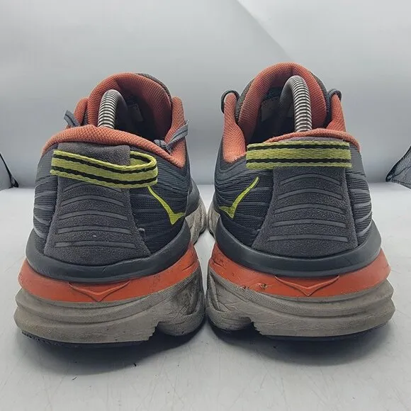 Hoka One One Bondi 7 Mens 10.5 Gray Orange Athletic Shoes Running Walking