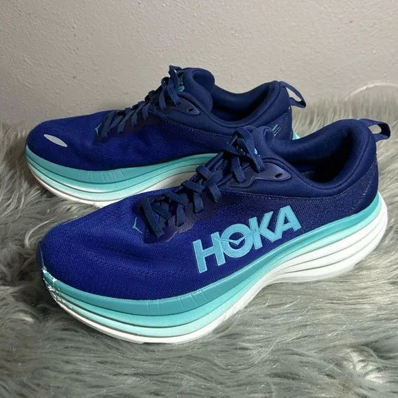 Hoka One One Bondi 8 Summer Song Country Air Blue Running Sneakers Sz 10B