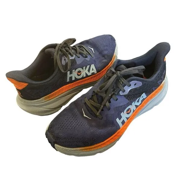 Hoka One One Challenger ATR 7 Bellwether Blue Orange Gray Men's Size 9D