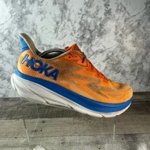 Hoka One One Clifton 9 Mens Orange Running Walking Gym Shoes Size 11.5D