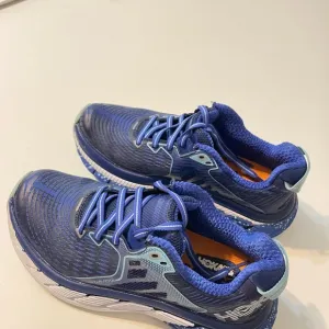 Hoka One One Gaviota Kids Size 5 Running Shoes Blue Print Surf The Web Blue
