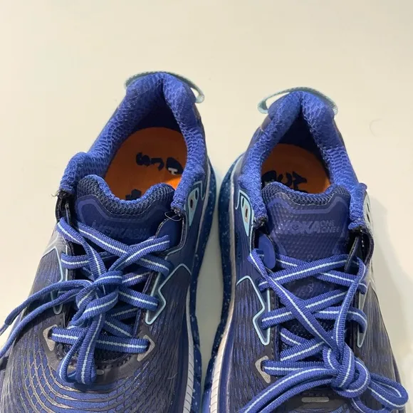 Hoka One One Gaviota Kids Size 5 Running Shoes Blue Print Surf The Web Blue