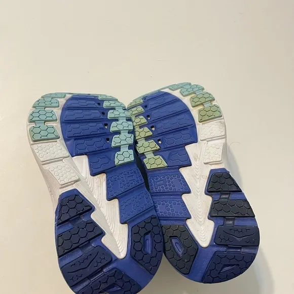 Hoka One One Gaviota Kids Size 5 Running Shoes Blue Print Surf The Web Blue