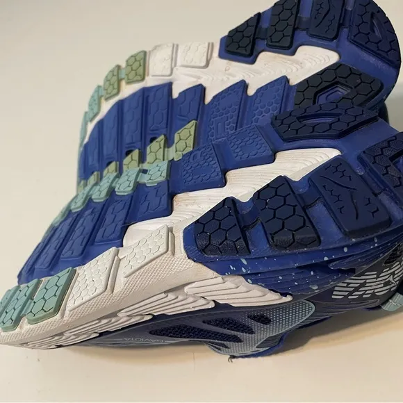 Hoka One One Gaviota Kids Size 5 Running Shoes Blue Print Surf The Web Blue