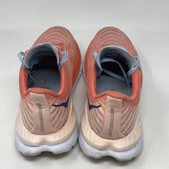 Hoka One One Mach 5 Womens 8 Orange Mesh Running Walking Comfort Shoes Sneakers