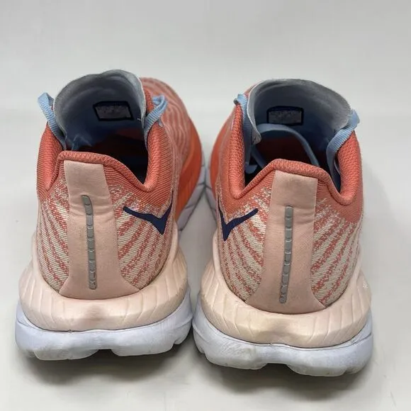 Hoka One One Mach 5 Womens 8 Orange Mesh Running Walking Comfort Shoes Sneakers