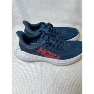 Hoka One One Womens Carbon X 2 Blue Red Running Shoes Sneakers 9.5 B