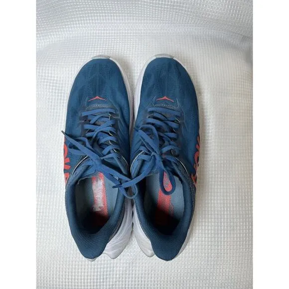 Hoka One One Womens Carbon X 2 Blue Red Running Shoes Sneakers 9.5 B