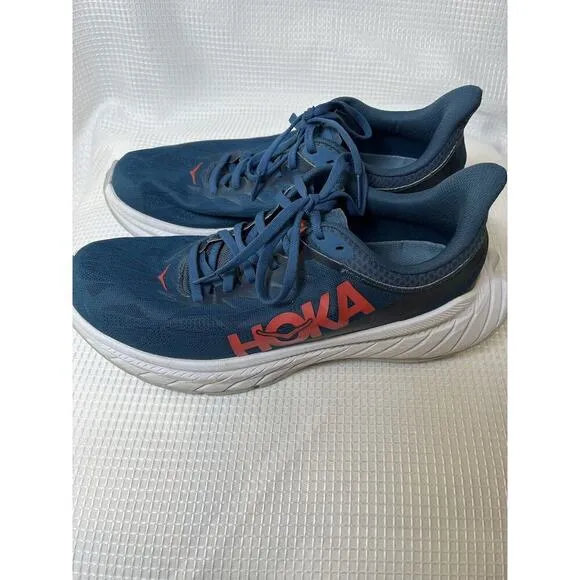 Hoka One One Womens Carbon X 2 Blue Red Running Shoes Sneakers 9.5 B