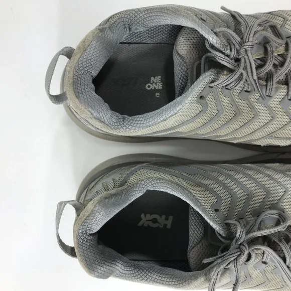 Hoka One Shoes Men's 12 Gray Clifton Running Athletic 1108409 SLVR Sneakers