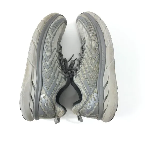 Hoka One Shoes Men's 12 Gray Clifton Running Athletic 1108409 SLVR Sneakers