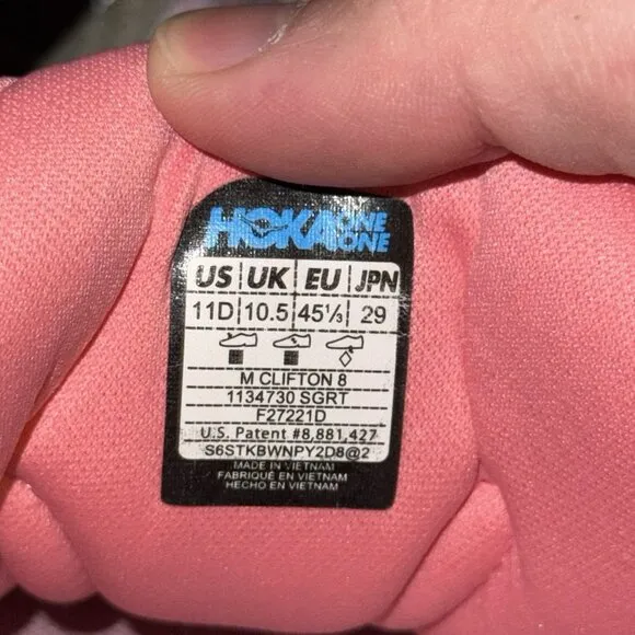 Hoka X Free People Movement Clifton 8 Green Pink Athletic Shoes Men’s Size 11D